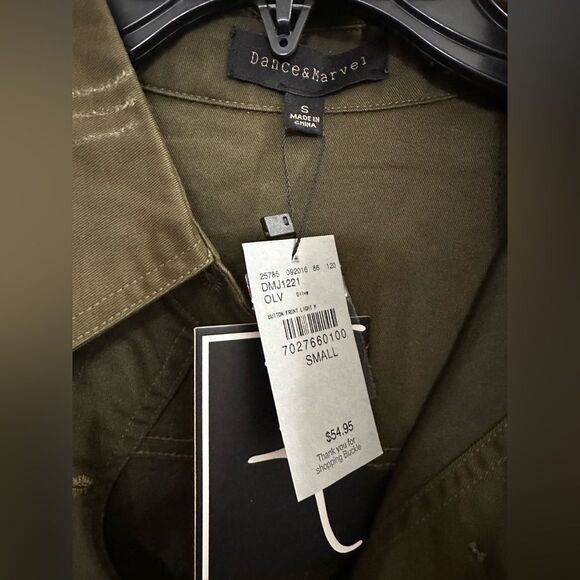 NEW Dance & Marvel Army Military Shacket Jacket Shirt Small Olive Camo - Picture 7 of 8